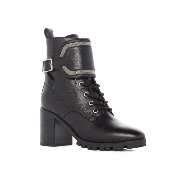 PAIGE Shoes - Paige Buckle Block Heel Bootie Leather Women’s 7.5 Black